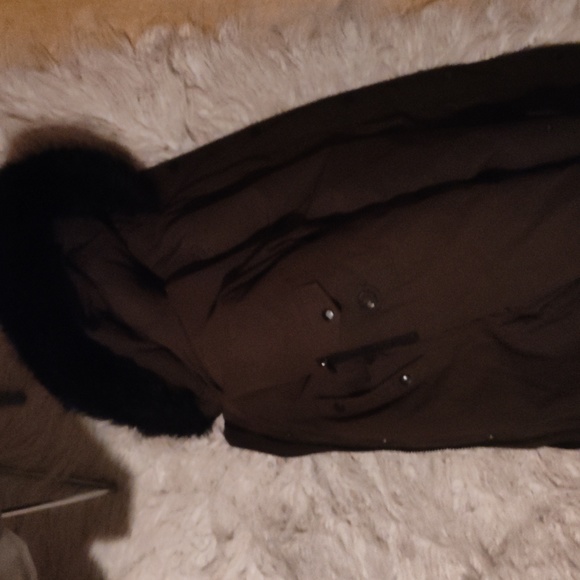 Michael Kors Brown faux fur hood long stylish, goose down Jacket - Picture 3 of 4